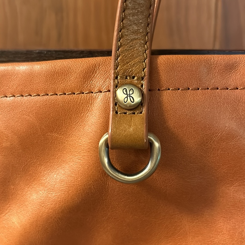 HOBO Brand Temper Fold Over  Brown Leather Crossbody Bag - Picture 2 of 6
